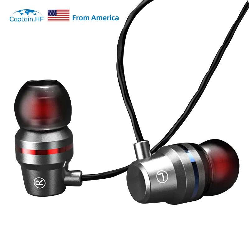 

US Captain HF Headphones with Remote & Microphone Stereo Sound Compatible with iOS Android Smartphones 3.5mm