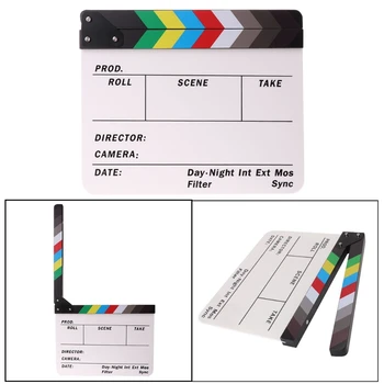 

Colorful Clapper Board Acrylic Director TV Movie Film Clapboard Tools L41F