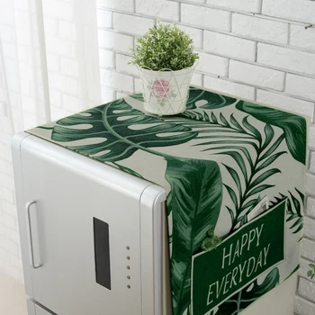 

New Refrigerator Washing Machine Universal Cover Washing Machine Cover Refrigerator Organizer Cloth Drum Printing Leaves Fridge
