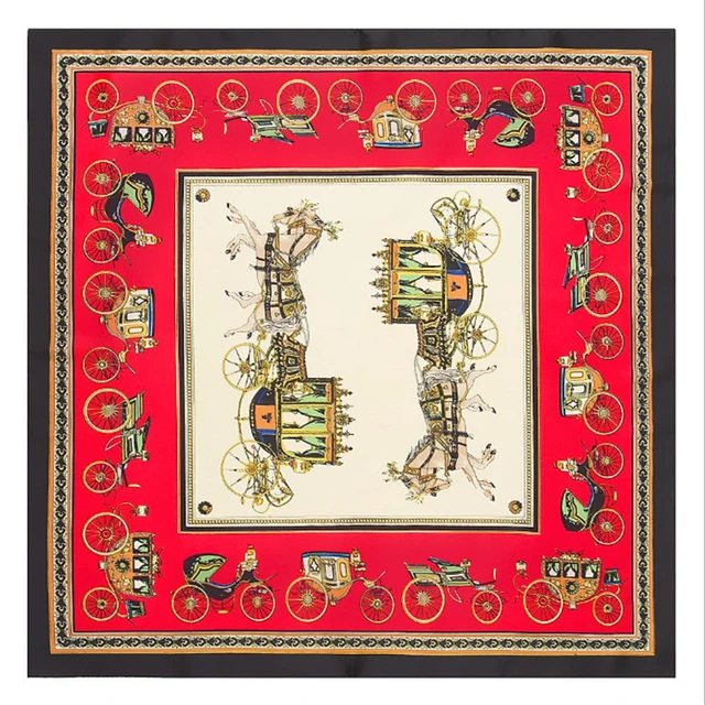 2021 summer square 33 color silk scarf fashion print ladies luxury hair band turban handkerchief head female beach shawl ML15 25