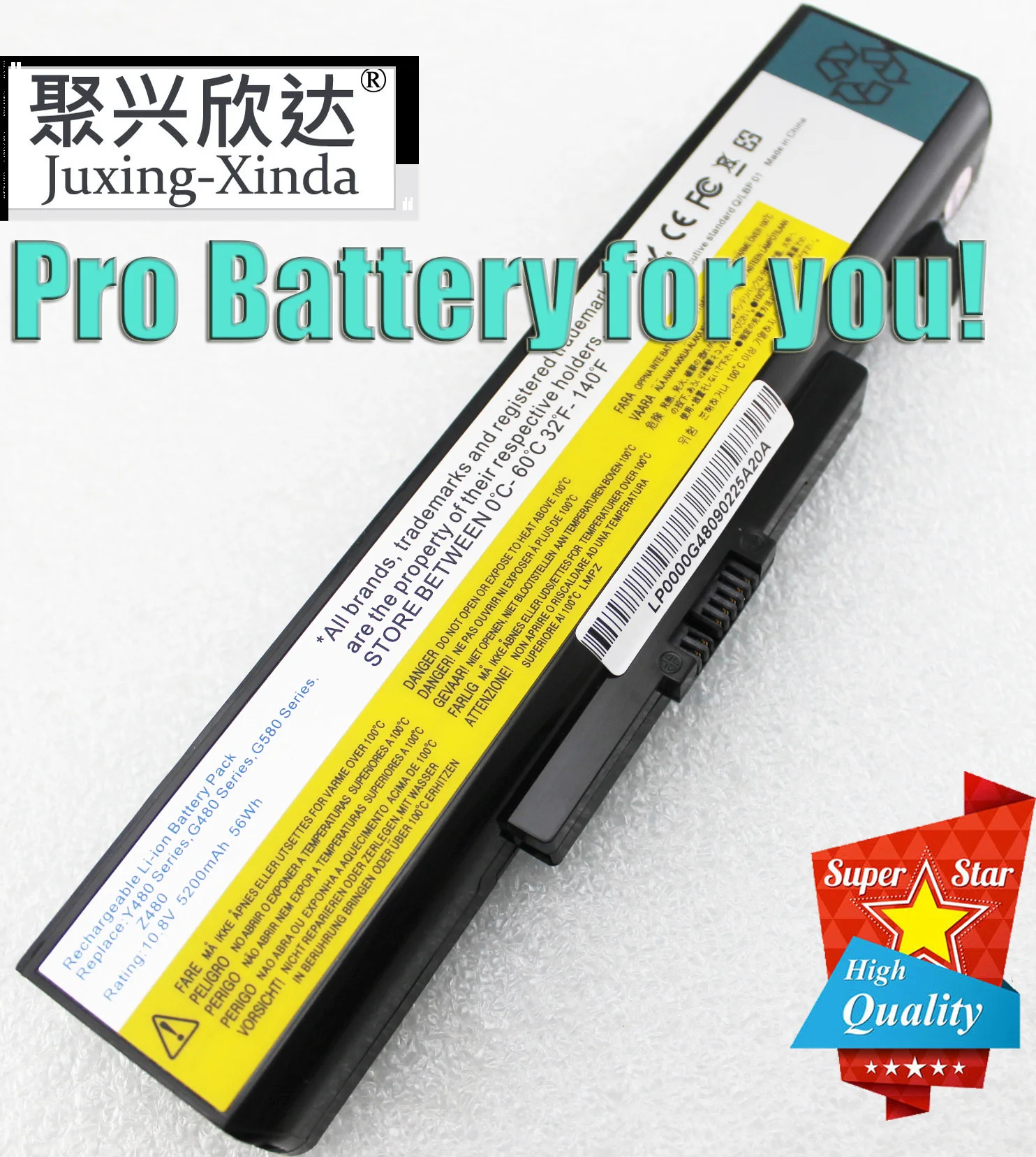 

New 6 Cells Laptop Battery FOR LENOVO G580 Z380 Z380AM Y480 G480 V480 Y580 G580AM L11S6Y01 L11L6Y01 Y480P Y580NT G485A Y480M