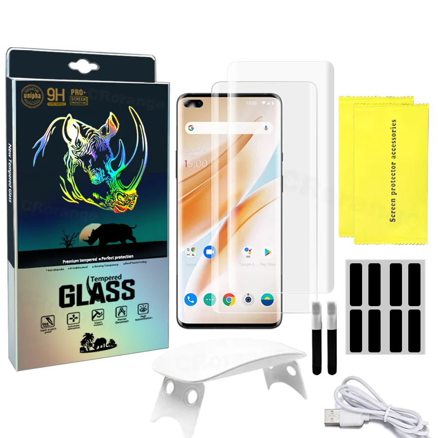 UV Tempered Glass For Huawei Mate 40 Pro Mate 20 mate30 Pro Screen Protector New Full Cover Case P40 Pro P30 Pro P50 Pro UV Film