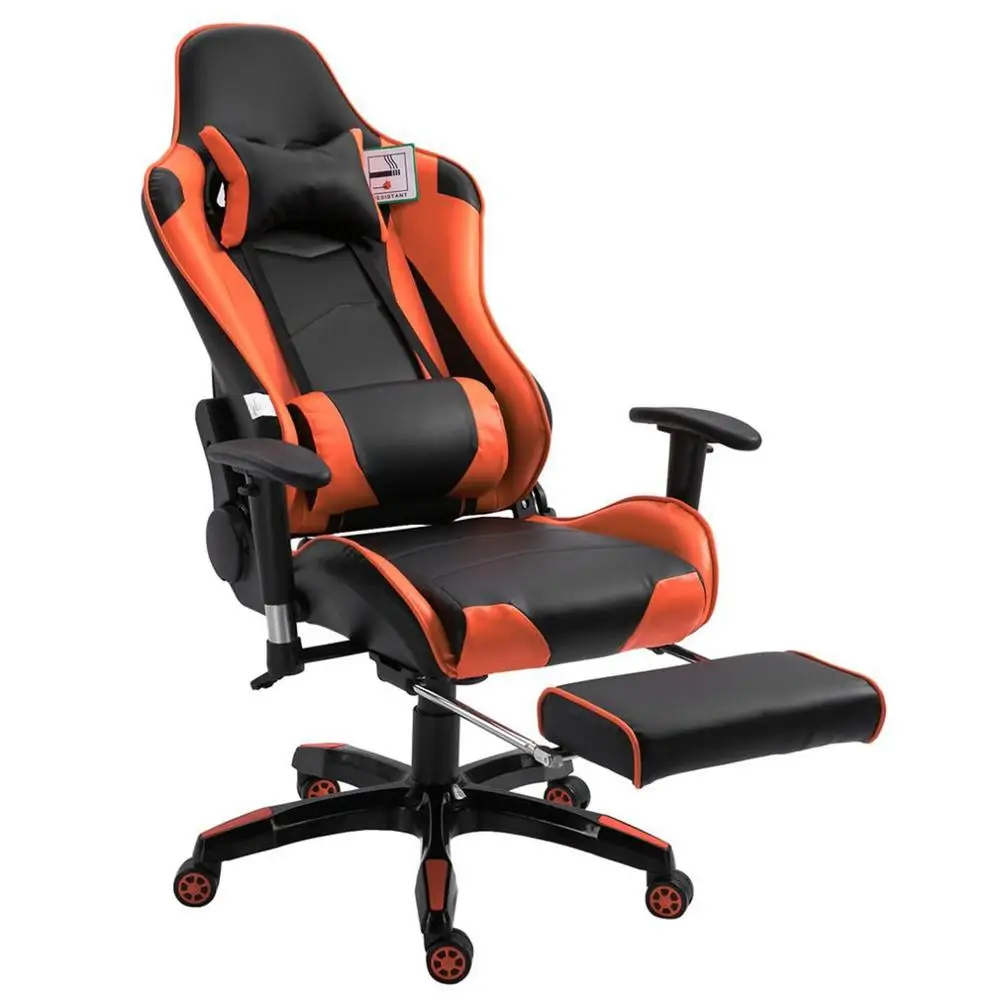 

Ergonomic Reclining Racing Chair With Armrest Comfortable Executive Computer Chair Revolving Gaming Recliner