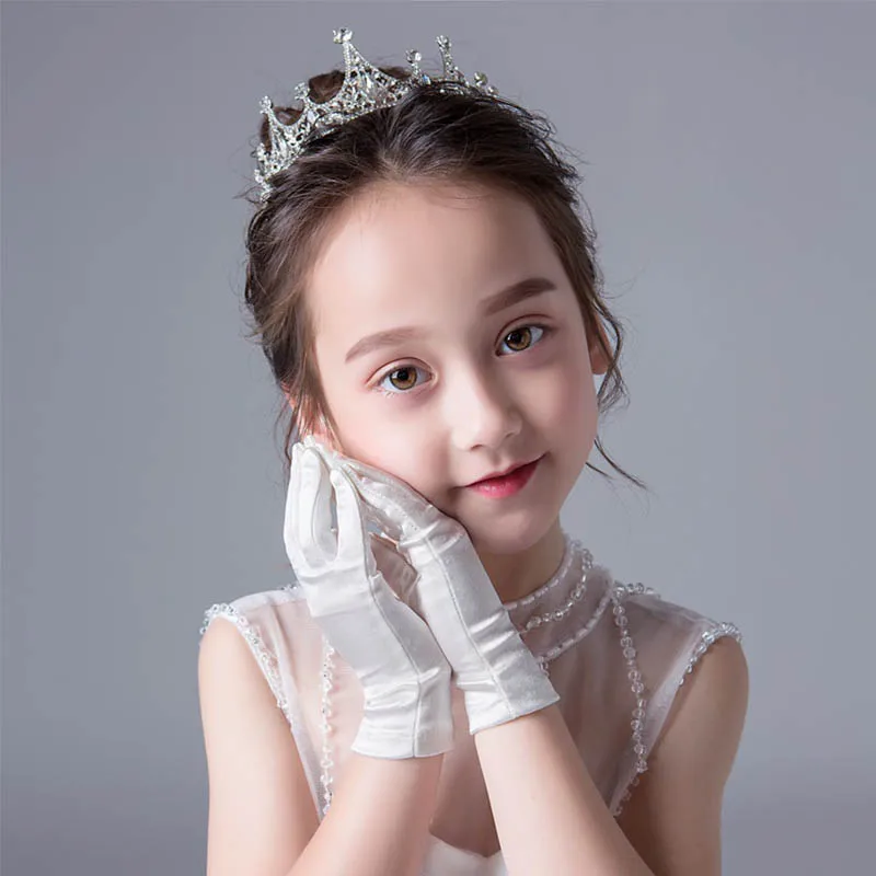 Weddings and other Special Occasions. Confirmation Child and Young Girls Stretch White Lace Gloves Flower Girl perfect for Easter