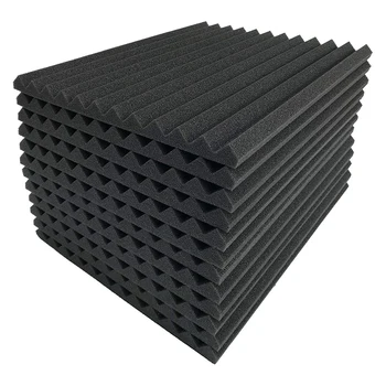 

12 Pcs Black Acoustic Panels Soundproofing Foam Acoustic Tiles Studio Foam Sound Wedges 2.5 x 30 x 30cm
