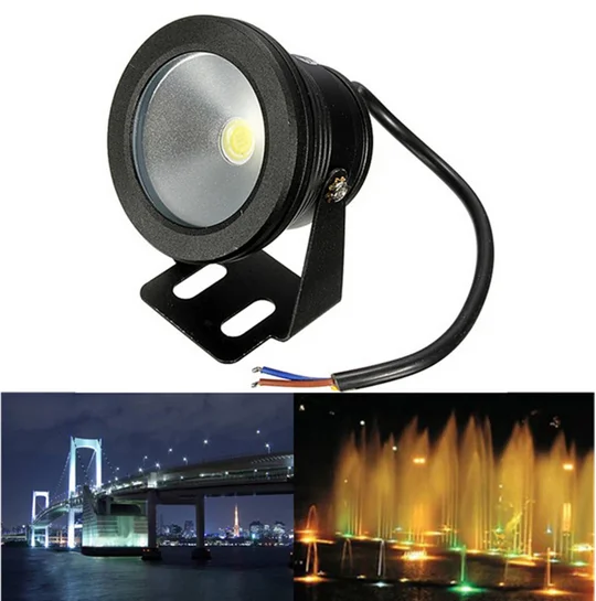 Hot 12V 10W Underwater LED Flood Pool Waterproof Light Spot Lamp Outdoor Black 