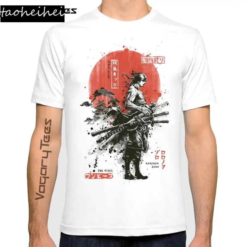 夏のtシャツの男性ワンピースゾロサムライwano国アーク漫画tシャツ半袖カジュアルヒップホップストリートアニメプリントtシャツ Aliexpress