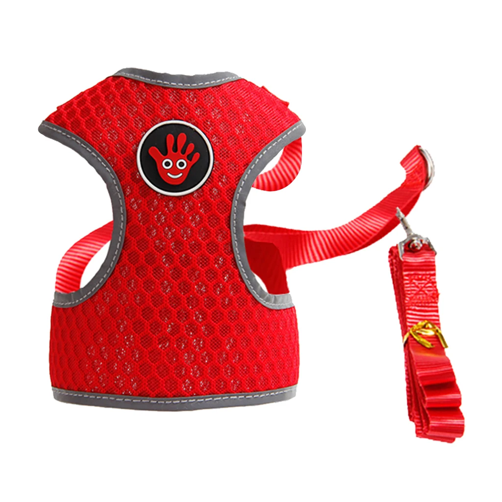 Red S Дышащий жилет для собачьей упряжки Pet открытый Тяговый канат для кошки собаки - Цвет: Red S
