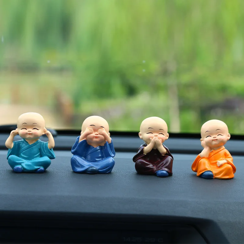 Креативное украшение автомобиля, милая кукла, четыре не маленький монах, автомобильное украшение, Автомобильные украшения, обеспечивает безопасность