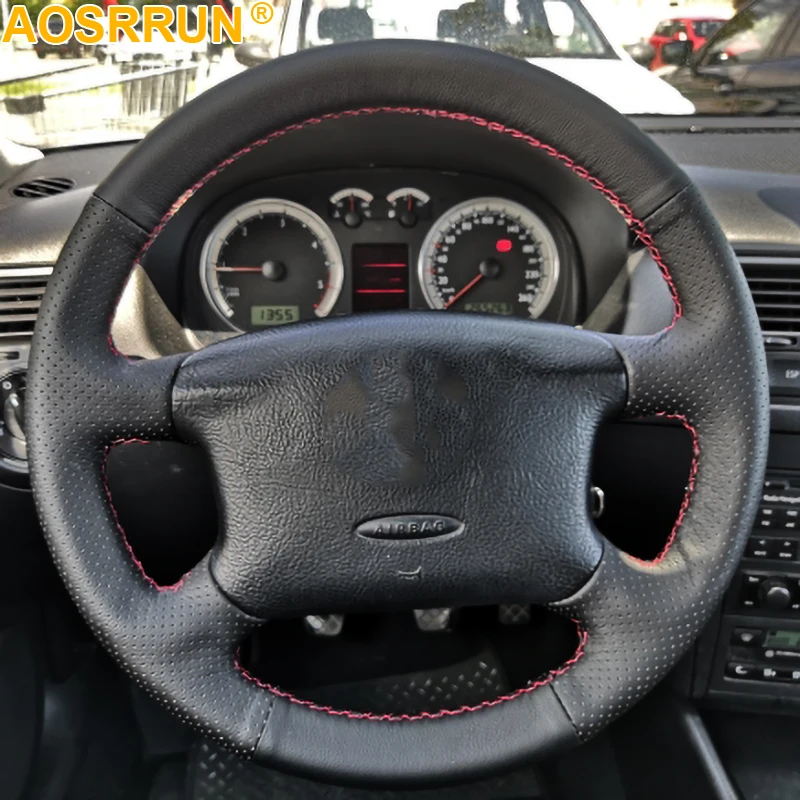 Автомобильные аксессуары AOSRRUN натуральная кожа чехол рулевого колеса автомобиля