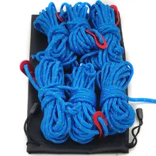 

6pcs Reflective Para Cord 4mm Camping Awning Tent Cord Rope with Wind Rope Buckle Outdoor Hiking Equipment Fluorescent