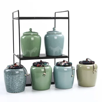 

Ceramic Tea Caddy Practical Dry Fruit Jars Coffee Tea Storage Tank Food Container Box Jar Candy Bottles Home Decor Seasoning Pot