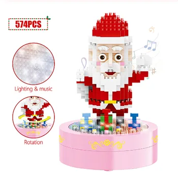 

Mini Building Blocks Christmas Tree gift Santa Claus Xmas Blocks DIY Assembly Brick Toys small particles assembled toys for KID