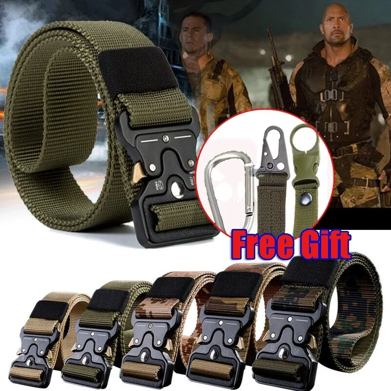 Military Equipment Army Belt Men Tactical Designer Canvas Belts For Jeans Pants Casual Elastic