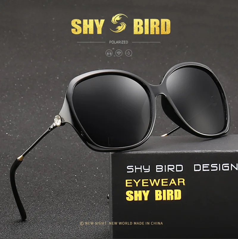 Simple Sunglasses Black Polarized Glasses Women Classic Diamond Craft Vintage Polaroid Lenses UV400 Driving Travel Essential