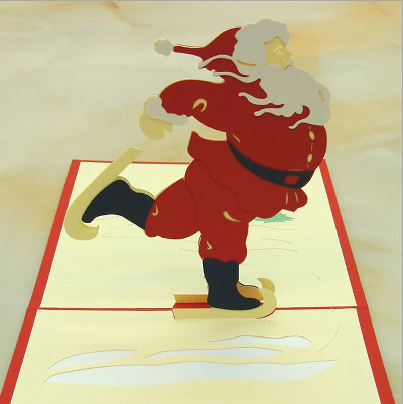 3D всплывающие рождественские открытки ручной работы праздничная открытка семейный Рождественский