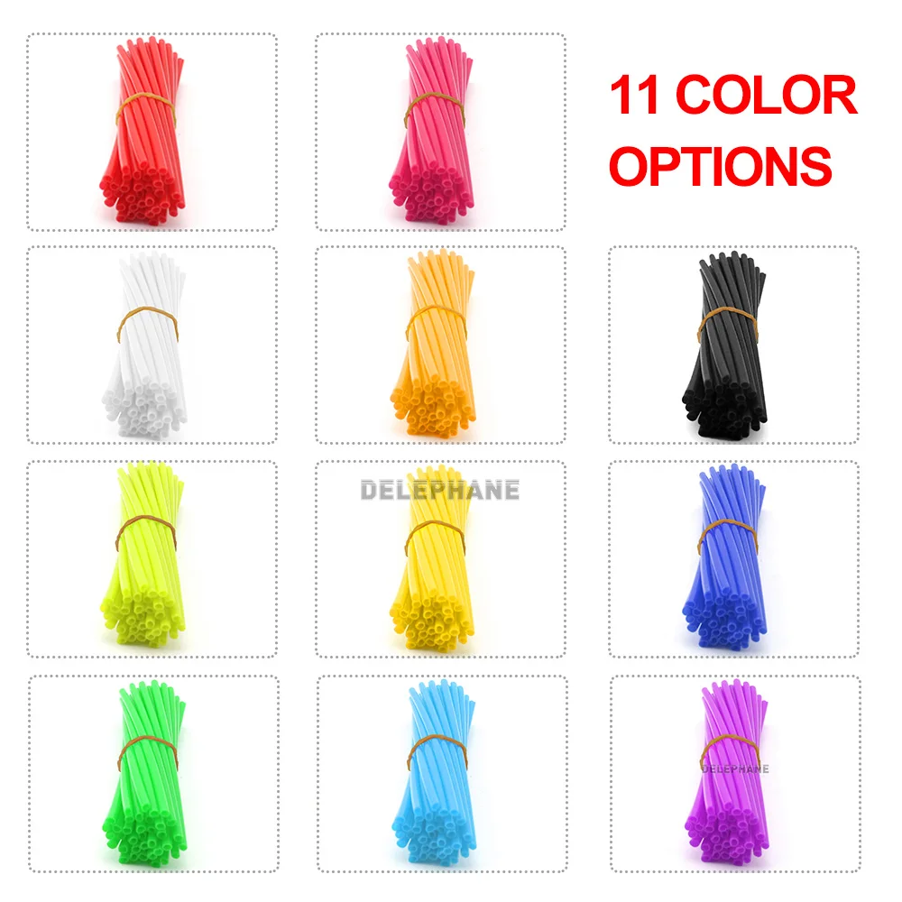 Bicycle Wheel Protector Wraps 36Pcs Universal Bike Spoke Skins Covers Coats Fits for Motorcycle Dirt Bike Wheel Spoke Wraps Decor Bicycle Accessories 17cm
