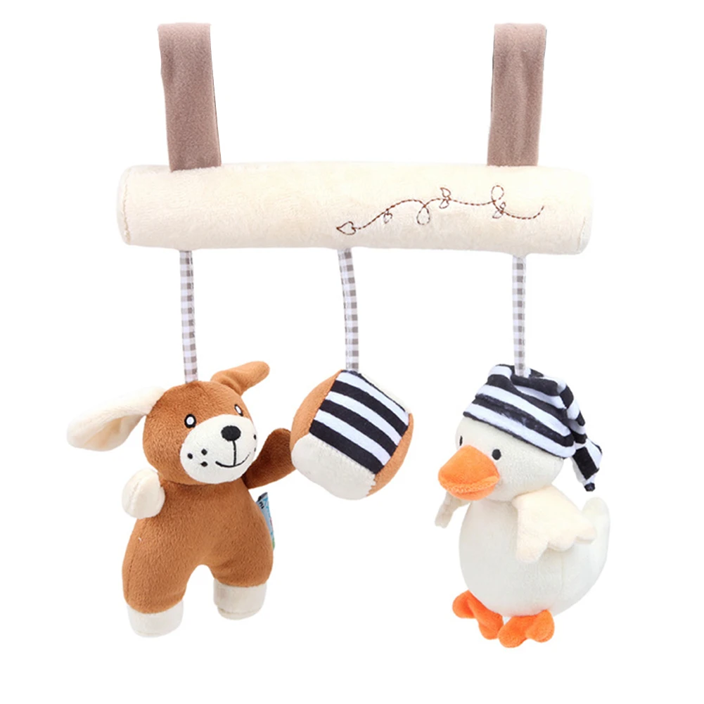

Non Toxic Portable Music Box Bed Gift Infant Baby Strollers Hanging Toy Bright Color Ringing Ball Easy Install Duck Puppy Shaped