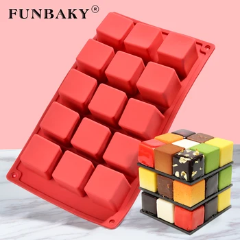 

SJ 15 Cavity DIY Square Silicone Mold Chocolate Cake Mould 3D Fondant Cake Decorating Tools Silicon Molds For Kitchen Baking