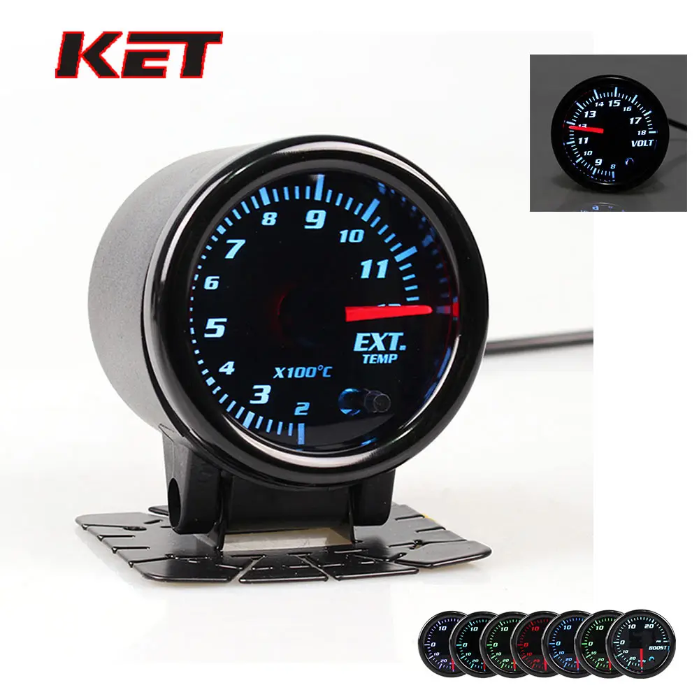 Universal 12V 2/"LED Car Exhaust Gas Temp Gauge Ext Temp Meter With Sensor+Holder