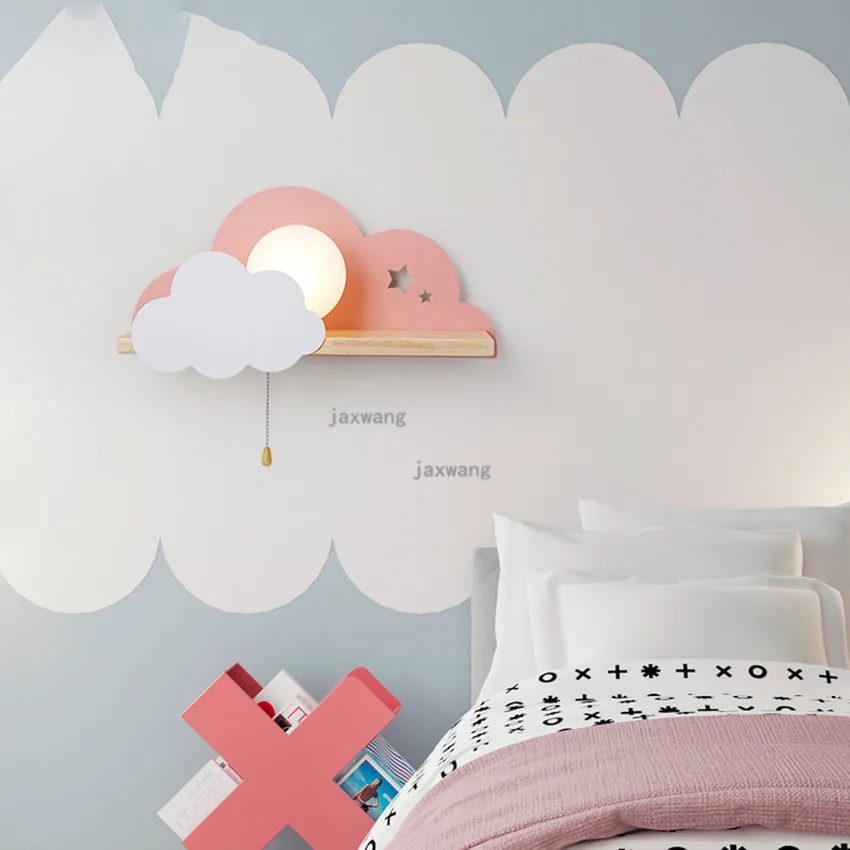 Nordic Macaron LED Glass Wall Lamps Beside Bedroom Light Fixtures Modern Children Room Cloud Wall Lamp Stairs Wall Light Sconces