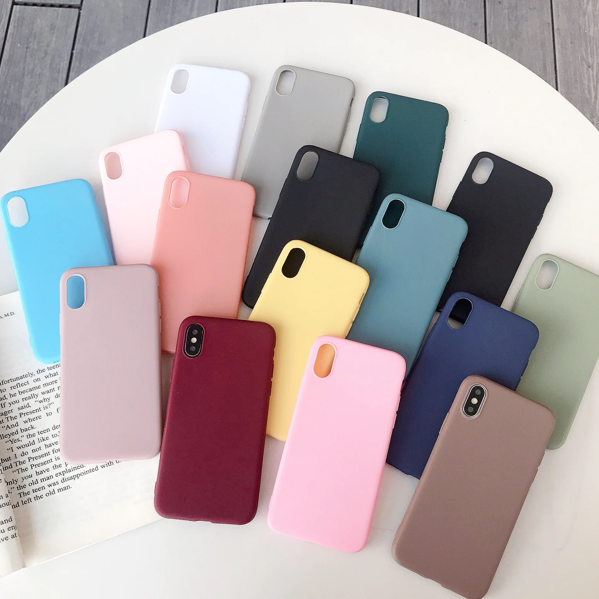 Soft Silicone Case For Samsung Galaxy A6 A9 A7 A70 A60 A50 A40 A30 A20S A10S M20 M30 M40 S8 S9 S10 Plus Candy Color Cover