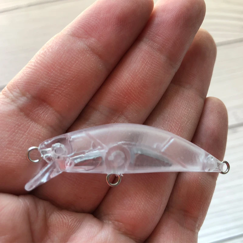 100 Uds nuevo Minnow 55 мм 4 5 г cebo en blanco sin color | Спорт и развлечения
