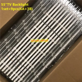 

New 9 PCS (6A+3B) LED 576mm LED backlight strip for Pana sonic TX-55FX550B SVV550AW9_Rev00_A B_180523 E306084