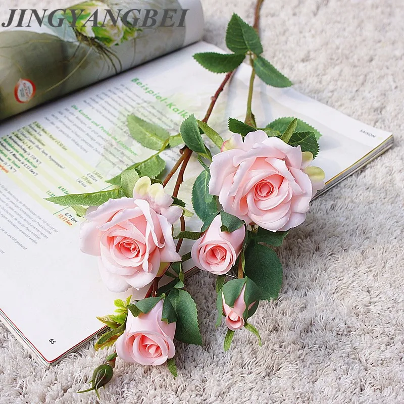 Rose Holding Artificial Flowers Living Room Home Wedding Decoration fake Flowers 
