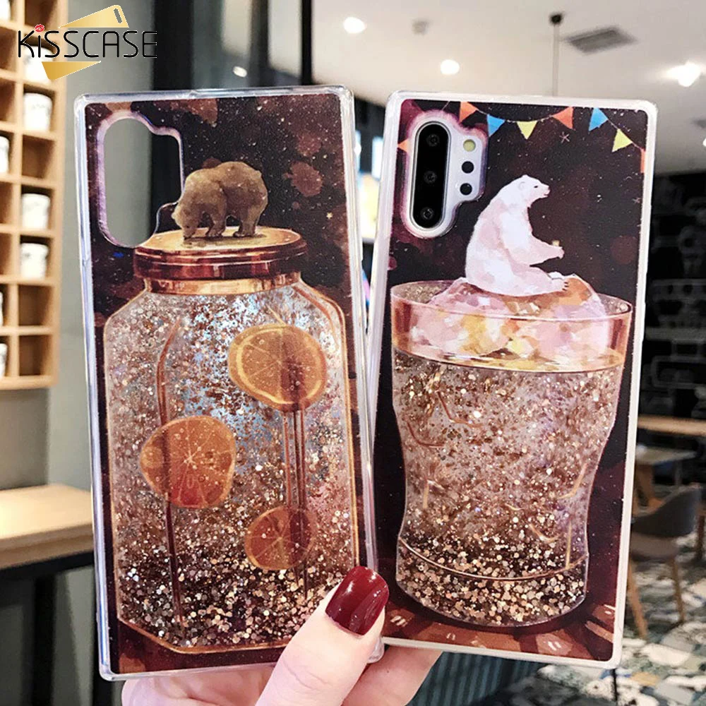 KISSCASE Quicksand Bear чехол для телефона iPhone XR XS MAX X 7 8 мягкие силиконовые чехлы Funda 6 6S Plus
