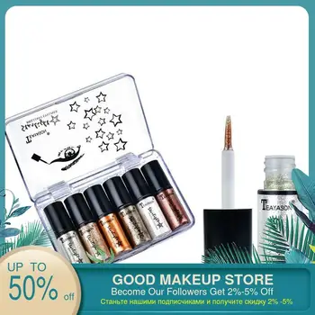 

6pcs/set fessional Shiny Women Sequin Liquid Eye shadow Loose Powder Diamond Shine Glitter Pigment Sparkle Beauty