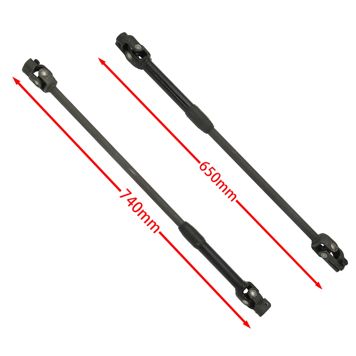 650mm 740mm 30T Adjustable Steering Knuckle Go Kart U Joints Shaft Rod