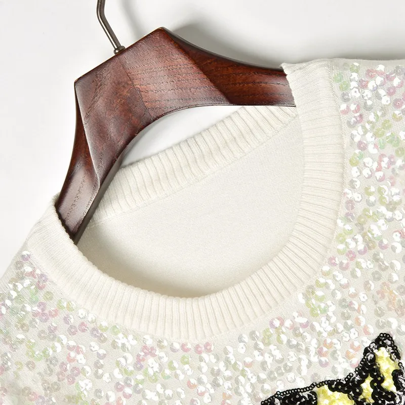 snow white sequin sweater