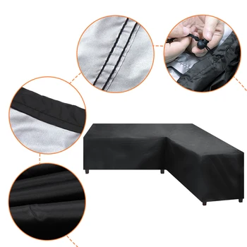 

1set Sofa cover L shape Outdoor Table/Chair Rattan Furniture Overlay Garden Polyester Waterproof Anti-dust Rain/Snow Protector
