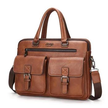 

Men Briefcase Bag Genuine Leather Business 13.3 inch laptop bag Shoulder Messenger Bags Office Handbag