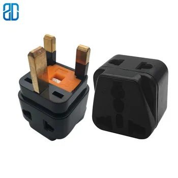 

1PCS UK Travel Plug 3Pin 2 IN 1 Male to Female UK British TO EU AU US UK Universal Plug Socekt AC Power Adapter Converter Fuse