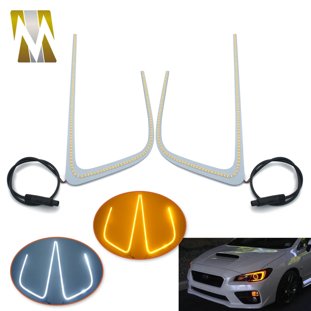 

For Subaru WRX STI Legacy Headlight DRL Switchback Dual-Color LED C-Rings Board Turn Signals LED Light Lamp 2015 2016 2017 2018