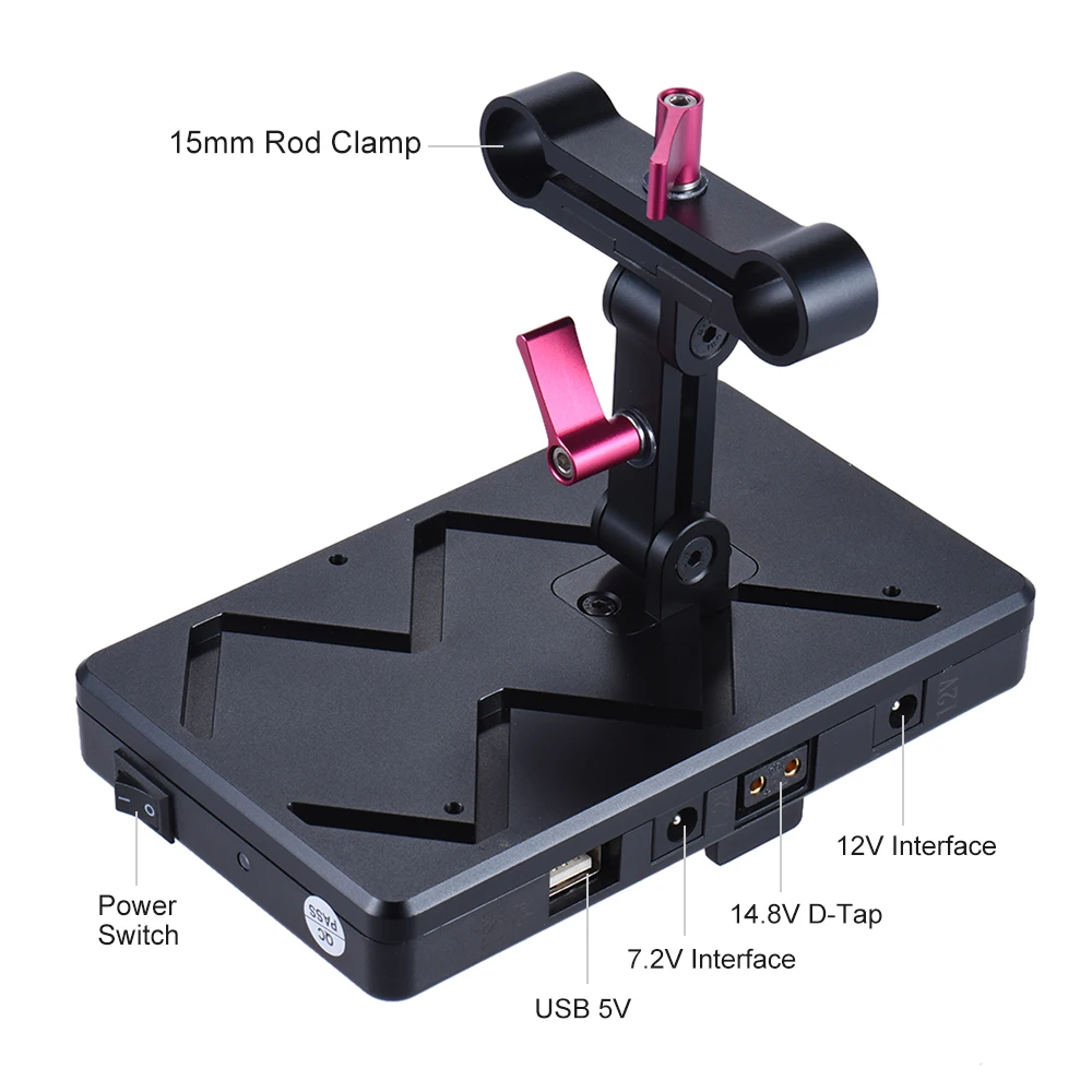 Andoer AD-VFU2 V-mount V-lock источник питания Батарейная пластина комплект USB 5 V/7,2 V/12 V/14,8 V для Canon DSLR камера монитор микрофон