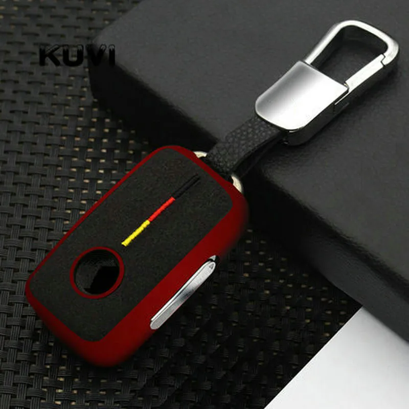 red-keychain 1 ТПУ замшевые ключи чехол для VW гольф Бора для GOLF, jetta, Polo GOLF Passat; Skoda Octavia A5 Fabia сиденье Ibiza Leon автомобиля защитная крышка - Название цвета: red-keychain 1