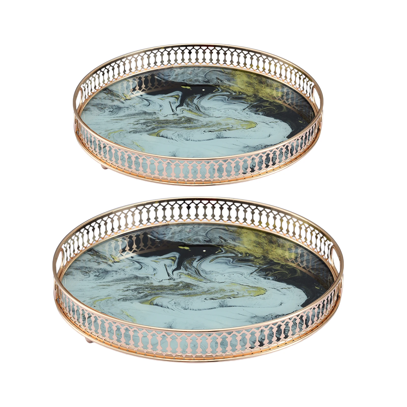 Mirror Glass Decorative Serving Tray Wedding Home Table Candle Tray for Jewelry