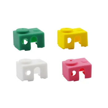 

4pcs Set 3D Printer Extruded Aluminum Block Corner Silicone Case for E3D V6 Block Hotend Metal Case Mount
