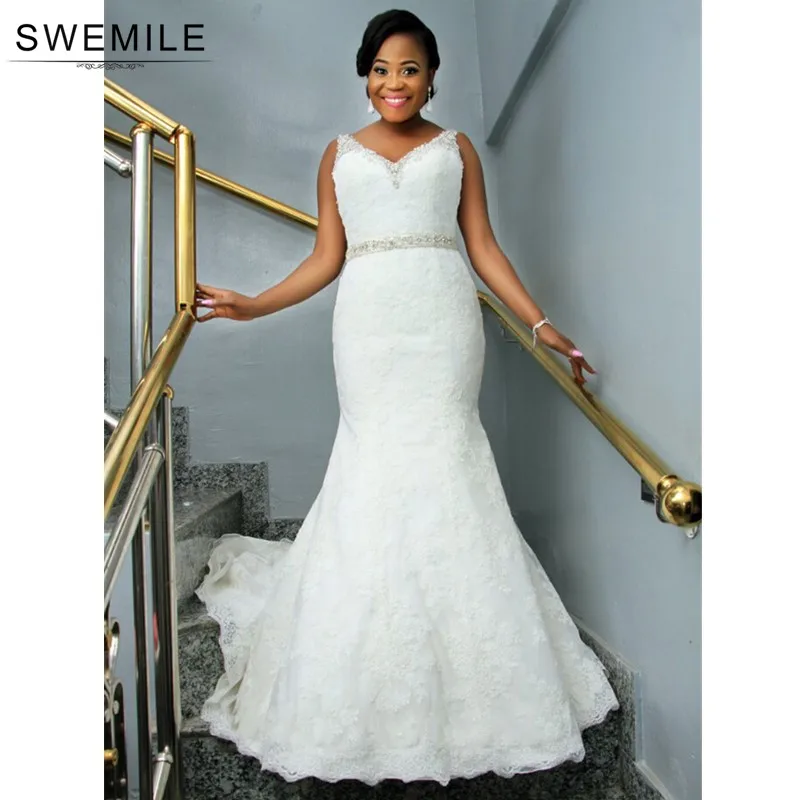 Vestido de Noiva романтическое кружевное свадебное платье Mermiad 2019 Robe De Mariee Роскошные свадебные платья с кристаллами