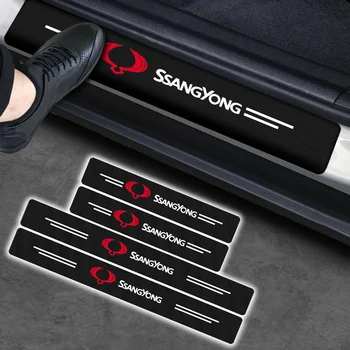 

Car Door Sill Guard Stickers Scuff Plate Threshold Protector For SsangYong Actyon Turismo Ssang Yong Rodius Rexton Korando Kyron