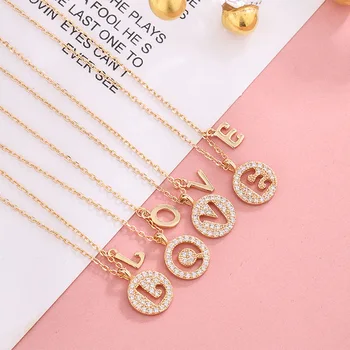 

Fashion S925 Sterling Silver Korean Version Versatile Lovers Boudoir 26 Lucky English Letters Pendant Necklace for Women Gift