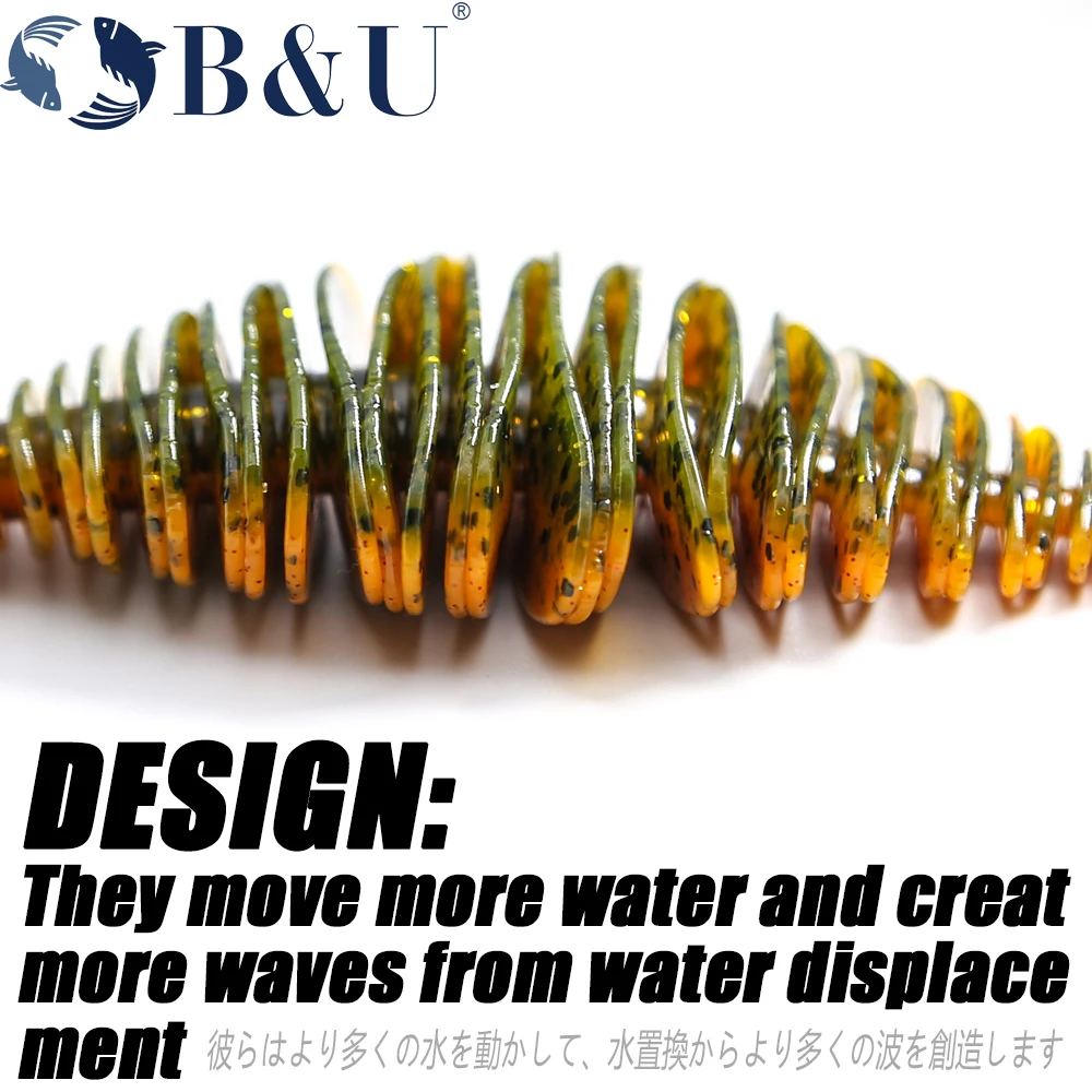B&U BELLOWS GILL Soft Lure Worm Fishing Bass Lure Silicone Baits Soft Rubber For Fishing Swimbait Artificial leurre souple B&U BELLOWS GILL Soft Lure Worm Fishing Bass Lure Silicone Baits Soft Rubber For Fishing Swimbait Artificial leurre souple