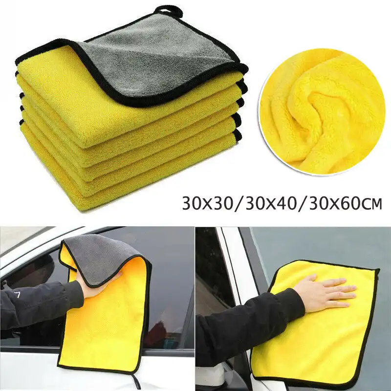 Yellow Car Washing Towel Soft Dry Strong Water Absorbent Polyester Fiber Material For Car Window Dish Cleaning Sponges Cloths Brushes Aliexpress