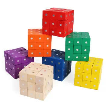 

Magnetic Building Blocks Cube Wooden Toys for Kids Building Assembling Blocks R7RB