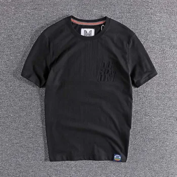 

New style simple embossed letter pattern in summer 2020 with European and American men's round neck short sleeve T-shirt tops T