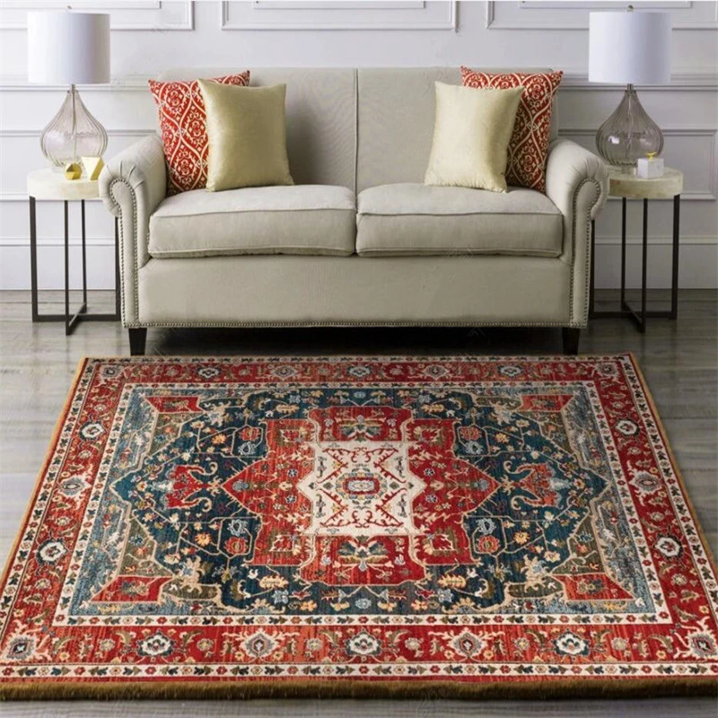 Vintage Morocco Carpets For Living Room Home Bedroom Bedside Persian Style Decor Large Area Rugs Coffee Table Non-Slip Floor Mat