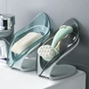 New Bathroom Soap Holder Leaf Shape Soap Box Creative Bathroom Kitchen Dish Storage Non-slip Drain Soap Storage Case Container ► Photo 2/6